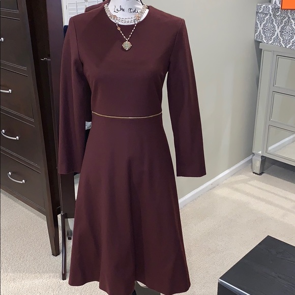 COS Dresses & Skirts - COS burgundy wool fit & flare waist zipper